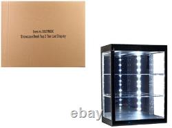 Showcase 3 Tier Display Case with Mirror Back Panel and LED Lights for 1/64-1/18