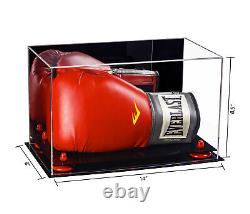 Single or Double Boxing Glove Display Case with Mirror and Red Risers (A011-RR)