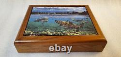 Solid Walnut Display Case withMark Susinno The Bighorn River Painting