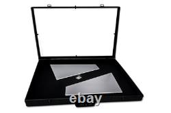 Sports Card & TCG Black Aluminum Display Case 36x24x4 With Risers & key