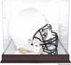 Sryacuse Orange Mahogany Base Present Logo Helmet Display Case with Mirrored Back