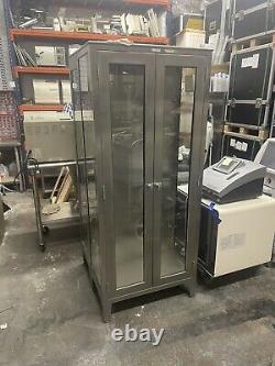 Stainless Steel Storage Cabinet Glass Display