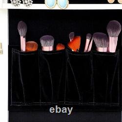 Stand Jewelry Armoire Cabinet Mirrored Storage Organizer withDrawer & Led Lights