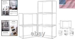 Stylish 5 Pack Acrylic Storage Boxes X-Large Stackable Cases for All Items