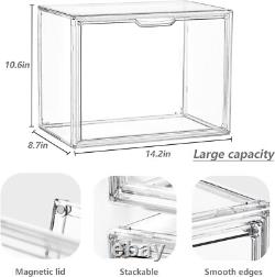 Stylish 5 Pack Acrylic Storage Boxes X-Large Stackable Cases for All Items