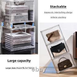 Stylish 5 Pack Acrylic Storage Boxes X-Large Stackable Cases for All Items