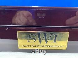 Swiss Watch International 12 Slot Wood Watch Box Display Case Organizer SWI