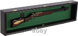 Sword Display Case 45 Black & Green Scabbard Saber Lock Cabinet Wood Shadow Box