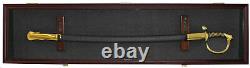 Sword Display Case Cabinet Stand Holder Rack Shadow Box Black Felt Mahogany