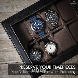 TAWBURY Wrist Watch Display Case for Men 12 Slot Watch Box for Men Black Wat