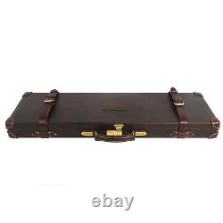 TOURBON Leather Shotgun Hard Carry Case Single Gun Storage Box Hunting Gift