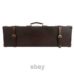 TOURBON Leather Shotgun Hard Carry Case Single Gun Storage Box Hunting Gift