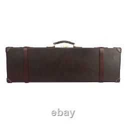 TOURBON Leather Shotgun Hard Carry Case Single Gun Storage Box Hunting Gift