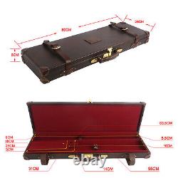 TOURBON Leather Shotgun Hard Carry Case Single Gun Storage Box Hunting Gift