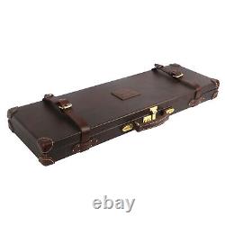 TOURBON Leather Shotgun Hard Carry Case Single Gun Storage Box Hunting Gift