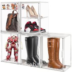 Tall Boot Storage Box 5 Pack Acrylic Display Case, Super Large Boots Shoe Box