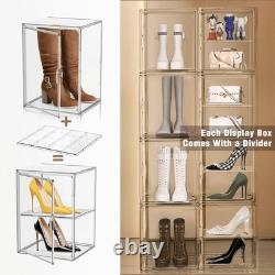 Tall Boot Storage Box 5 Pack Acrylic Display Case, Super Large Boots Shoe Box
