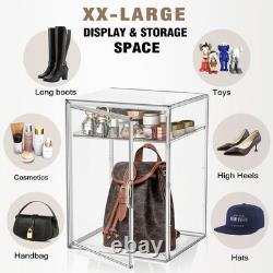 Tall Boot Storage Box 5 Pack Acrylic Display Case, Super Large Boots Shoe Box