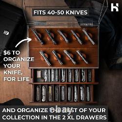 The Armada Premium Knife Display Case 4050 Knives Huge Drawers Men Wooden Holder