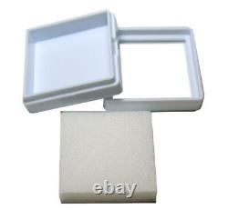 Top Glass Gemstone Gem Display Storage Box Tool Coins Jar (White, 4 x 4 cm)