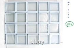 Top Glass Gemstone Gem Display Storage Box Tool Coins Jar (White, 4 x 4 cm)