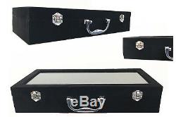 Top Velvet Watch Case Organiser Bracelet Storage Display Glass Box with Pillows