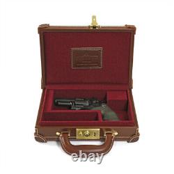 Tourbon Leather Revolver Hard Case Gun Storage Box Handgun Display Pistol Carry