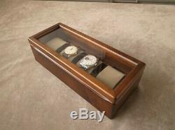 Toyooka Wooden Alder Watch Case Box Display 4 Collection Slot Storage SC114