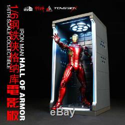 Toys Box 1/6 Iron Man Hall of Armor LED Dust Box 12'' Figure Doll Display Case