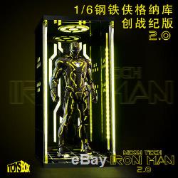 Toys Box 1/6 Iron Man MK6 Mark6 Display Case Dust Proof LED Light Collection