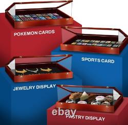 Trade Show Card Display Case 36 x 24 x 4 In PSA Slab Graded USA Cherry Wood Box