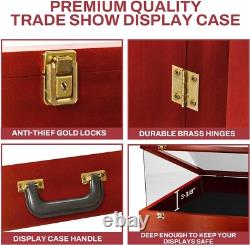 Trade Show Card Display Case 36 x 24 x 4 In PSA Slab Graded USA Cherry Wood Box