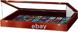 Trade Show Card Display Case 36 x 24 x 4 In PSA Slab Graded USA Cherry Wood Box