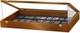 Trade Show Card Display Case PSA 36 x 24 x 4 Walnut & Blue USA Coins Wood Box