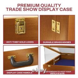 Trade Show Card Display Case PSA 36 x 24 x 4 Walnut & Blue USA Coins Wood Box