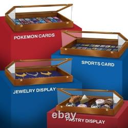 Trade Show Card Display Case PSA 36 x 24 x 4 Walnut & Blue USA Coins Wood Box