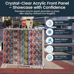 Trade Show Display Case for Cards 34 X 22 Aluminum Portable Locking Display Ca