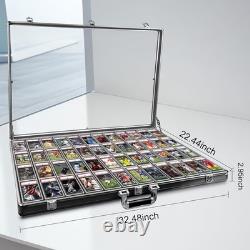 Trading Card Display Case 2 Pcs Black Aluminum 34 x 22 Pokemon TCG Sport PSA Box