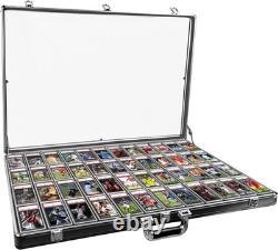 Trading Card Display Case 2 Pcs Black Aluminum 34 x 22 Pokemon TCG Sport PSA Box
