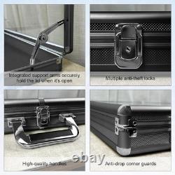 Trading Card Display Case 2 Pcs Black Aluminum 34 x 22 Pokemon TCG Sport PSA Box