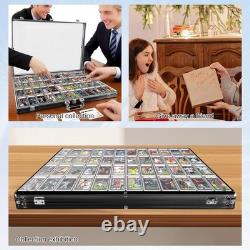 Trading Card Display Case 2 Pcs Black Aluminum 34 x 22 Pokemon TCG Sport PSA Box