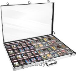 Trading Card Display Case Aluminum Alloy 34x22 Lockable Jewelry Sports
