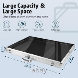 Trading Card Display Case Aluminum Alloy 34x22 Lockable Jewelry Sports
