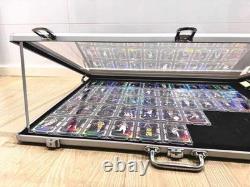 Trading Card Display Case Black Aluminum Ultra-Thin Sport PSA Slabs Box With Bag