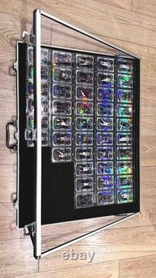 Trading Card Display Case Black Aluminum Ultra-Thin Sport PSA Slabs Box With Bag