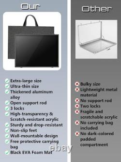 Trading Card Display Case Black Aluminum Ultra-Thin Sport PSA Slabs Box With Bag