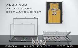 Trading Card Display Case Black Aluminum Ultra-Thin Sport PSA Slabs Box With Bag