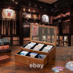 Trading Card Storage Box, Graded Card Display Case with Clear Window