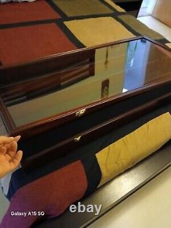 Train Display Case O Scale Cherry Railroad Model Locomotive Wood Rack Cabinet