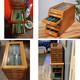 UNIQUE Wood Knife Display Case Vintage Showcase 7 Drawer Cabinet Wrist Watch Box